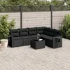Image de Salon de jardin modulable vidaxl noir resine tressee 7 pieces 62 x 62 x 69 cm 6 personnes