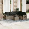 Image de Salon de jardin modulable vidaxl resine tressee gris 6 personnes 62 x 62 x 69 cm 7 pieces