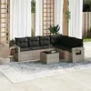 Image de vidaXL Salon de Jardin avec Coussins 7 pcs, Canapés de Terrasse, Ensemble de Meubles de Patio, Mobilier d'Extérieur, Gris 3220221