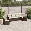 Image de vidaXL Salon de Jardin avec Coussins 6 pcs, Canapés de Terrasse, Ensemble de Meubles de Patio, Mobilier d'Extérieur, Marron 3220232