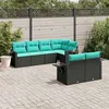 Image de Salon de jardin modulable GENERIQUE 7 pieces noir resine tressee 62 x 62 x 69 cm