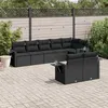 Image de vidaXL Salon de Jardin avec Coussins 8 pcs, Canapés de Terrasse, Ensemble de Meubles de Patio, Mobilier d'Extérieur, Noir 3220414