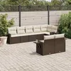 Image de Salon de jardin modulable Vidaxl resine tressee marron 8 pieces 8 personnes