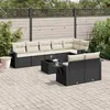 Image de vidaXL Salon de Jardin avec Coussins 9 pcs, Canapés de Terrasse, Ensemble de Meubles de Patio, Mobilier d'Extérieur, Noir 3220425