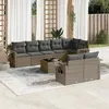 Image de vidaXL Salon de Jardin avec Coussins 9 pcs, Canapés de Terrasse, Ensemble de Meubles de Patio, Mobilier d'Extérieur, Gris 3220429