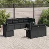 Image de vidaXL Salon de Jardin avec Coussins 8 pcs, Canapés de Terrasse, Ensemble de Meubles de Patio, Mobilier d'Extérieur, Noir 3220434