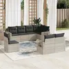 Image de vidaXL Salon de Jardin avec Coussins 8 pcs, Canapés de Terrasse, Ensemble de Meubles de Patio, Mobilier d'Extérieur, Gris 3220441