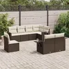 Image de Salon de jardin modulable VIDAXL resine tressee marron 8 pieces 8 personnes