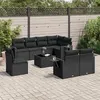 Image de vidaXL Salon de Jardin avec Coussins 9 pcs, Canapés de Terrasse, Ensemble de Meubles de Patio, Mobilier d'Extérieur, Noir 3220444