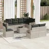Image de vidaXL Salon de Jardin avec Coussins 9 pcs, Canapés de Terrasse, Ensemble de Meubles de Patio, Mobilier d'Extérieur, Gris 3220451