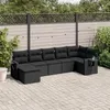 Image de vidaXL Salon de Jardin avec Coussins 7 pcs, Canapés de Terrasse, Ensemble de Meubles de Patio, Mobilier d'Extérieur, Noir 3220474