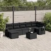 Image de vidaXL Salon de Jardin avec Coussins 8 pcs, Canapés de Terrasse, Ensemble de Meubles de Patio, Mobilier d'Extérieur, Noir 3220484