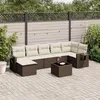Image de Salon de jardin modulable GENERIQUE 8 pieces marron resine tressee 62 x 62 x 69 cm 7 personnes