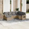 Image de vidaXL Salon de Jardin avec Coussins 7 pcs, Canapés de Terrasse, Ensemble de Meubles de Patio, Mobilier d'Extérieur, Beige 3220498