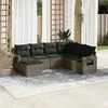 Image de vidaXL Salon de Jardin avec Coussins 7 pcs, Canapés de Terrasse, Ensemble de Meubles de Patio, Mobilier d'Extérieur, Gris 3220499