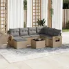 Image de Salon de jardin modulable VIDAXL 8 pieces rotin beige 62 x 62 x 69 cm