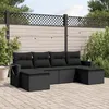 Image de vidaXL Salon de Jardin avec Coussins 6 pcs, Canapés de Terrasse, Ensemble de Meubles de Patio, Mobilier d'Extérieur, Noir 3220514