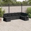 Image de Salon de jardin modulable vidaxl rotin 8 pieces 2 personnes 62 x 62 x 69 cm noir