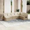 Image de Salon de jardin modulable vidaxl rotin beige 8 pieces 62 x 62 x 69 cm 8 personnes