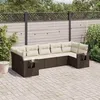 Image de vidaXL Salon de Jardin avec Coussins 7 pcs, Canapés de Terrasse, Ensemble de Meubles de Patio, Mobilier d'Extérieur, Marron 3220592