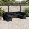 Image de vidaXL Salon de Jardin avec Coussins 9 pcs, Canapés de Terrasse, Ensemble de Meubles de Patio, Mobilier d'Extérieur, Noir 3220594