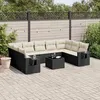 Image de vidaXL Salon de Jardin avec Coussins 10 pcs, Canapés de Terrasse, Ensemble de Meubles de Patio, Mobilier d'Extérieur, Noir 3220605