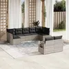 Image de vidaXL Salon de Jardin avec Coussins 9 pcs, Canapés de Terrasse, Ensemble de Meubles de Patio, Mobilier d'Extérieur, Gris 3220621