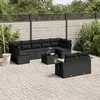 Image de vidaXL Salon de Jardin avec Coussins 10 pcs, Canapés de Terrasse, Ensemble de Meubles de Patio, Mobilier d'Extérieur, Noir 3220624