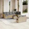Image de Salon de jardin modulable vidaxl rotin beige 10 pieces 62 x 62 x 69 cm