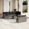 Image de vidaXL Salon de Jardin avec Coussins 10 pcs, Canapés de Terrasse, Ensemble de Meubles de Patio, Mobilier d'Extérieur, Gris 3220629