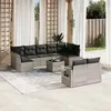 Image de vidaXL Salon de Jardin avec Coussins 10 pcs, Canapés de Terrasse, Ensemble de Meubles de Patio, Mobilier d'Extérieur, Gris 3220631