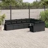 Image de vidaXL Salon de Jardin avec Coussins 9 pcs, Canapés de Terrasse, Ensemble de Meubles de Patio, Mobilier d'Extérieur, Noir 3220634