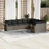 Image de vidaXL Salon de Jardin avec Coussins 9 pcs, Canapés de Terrasse, Ensemble de Meubles de Patio, Mobilier d'Extérieur, Gris 3220639