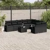 Image de Salon de jardin modulable Vidaxl rotin noir 10 pieces 9 personnes