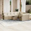 Image de vidaXL Salon de Jardin avec Coussins 10 pcs, Canapés de Terrasse, Ensemble de Meubles de Patio, Mobilier d'Extérieur, Beige 3220647