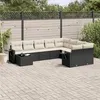 Image de vidaXL Salon de Jardin avec Coussins 10 pcs, Canapés de Terrasse, Ensemble de Meubles de Patio, Mobilier d'Extérieur, Noir 3220655