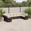 Image de vidaXL Salon de Jardin avec Coussins 10 pcs, Canapés de Terrasse, Ensemble de Meubles de Patio, Mobilier d'Extérieur, Marron 3220672