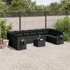 Image de vidaXL Salon de Jardin avec Coussins 11 pcs, Canapés de Terrasse, Ensemble de Meubles de Patio, Mobilier d'Extérieur, Noir 3220674