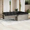 Image de vidaXL Salon de Jardin avec Coussins 10 pcs, Canapés de Terrasse, Ensemble de Meubles de Patio, Mobilier d'Extérieur, Gris 3220691