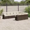 Image de vidaXL Salon de Jardin avec Coussins 10 pcs, Canapés de Terrasse, Ensemble de Meubles de Patio, Mobilier d'Extérieur, Marron 3220692