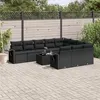 Image de vidaXL Salon de Jardin avec Coussins 11 pcs, Canapés de Terrasse, Ensemble de Meubles de Patio, Mobilier d'Extérieur, Noir 3220694