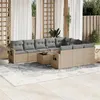 Image de Salon de jardin modulable vidaxl bois massif beige 11 pieces 62 x 62 x 69 cm 2 personnes