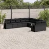 Image de vidaXL Salon de Jardin avec Coussins 10 pcs, Canapés de Terrasse, Ensemble de Meubles de Patio, Mobilier d'Extérieur, Noir 3220704
