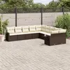 Image de vidaXL Salon de Jardin avec Coussins 10 pcs, Canapés de Terrasse, Ensemble de Meubles de Patio, Mobilier d'Extérieur, Marron 3220712