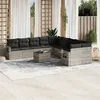 Image de vidaXL Salon de Jardin avec Coussins 11 pcs, Canapés de Terrasse, Ensemble de Meubles de Patio, Mobilier d'Extérieur, Gris 3220721