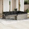 Image de vidaXL Salon de Jardin avec Coussins 11 pcs, Canapés de Terrasse, Ensemble de Meubles de Patio, Mobilier d'Extérieur, Gris 3220731