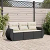 Image de Salon de jardin modulable Vidaxl 3 pieces resine tressee noir 62 x 55 x 69 cm 3 personnes
