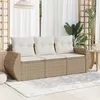 Image de Salon de jardin modulable Vidaxl resine tressee beige 3 pieces x 70 x 69 3 personnes