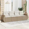 Image de Salon de jardin modulable Vidaxl resine tressee beige 4 pieces x 70 x 69 4 personnes