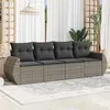Image de Salon de jardin modulable Vidaxl resine tressee gris 4 pieces x 70 x 69 4 personnes